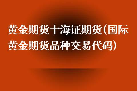 黄金期货十海证期货(国际黄金期货品种交易代码)_https://www.liuyiidc.com_国际期货_第1张