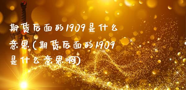 期货后面的1909是什么意思(期货后面的1909是什么意思啊)_https://www.liuyiidc.com_基金理财_第1张