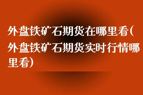 外盘铁矿石期货在哪里看(外盘铁矿石期货实时行情哪里看)_https://www.liuyiidc.com_基金理财_第1张