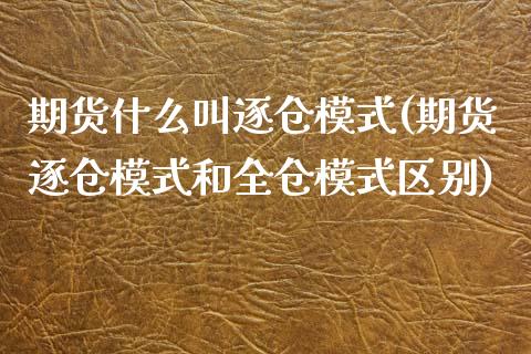 期货什么叫逐仓模式(期货逐仓模式和全仓模式区别)_https://www.liuyiidc.com_期货直播_第1张