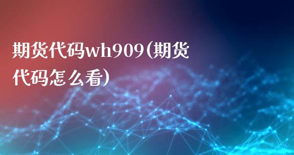 期货代码wh909(期货代码怎么看)_https://www.liuyiidc.com_期货直播_第1张