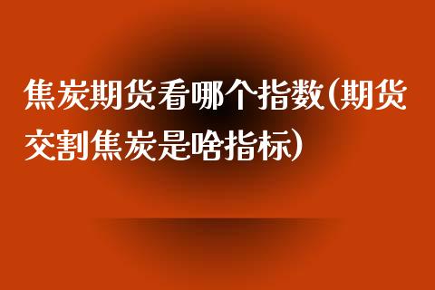 焦炭期货看哪个指数(期货交割焦炭是啥指标)_https://www.liuyiidc.com_期货品种_第1张