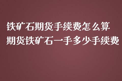 铁矿石期货手续费怎么算 期货铁矿石一手多少手续费_https://www.liuyiidc.com_理财百科_第1张