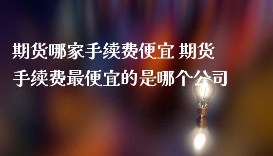 期货哪家手续费便宜 期货手续费最便宜的是哪个_https://www.liuyiidc.com_期货理财_第1张