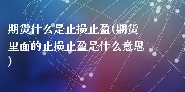 期货什么是止损止盈(期货里面的止损止盈是什么意思)_https://www.liuyiidc.com_期货直播_第1张