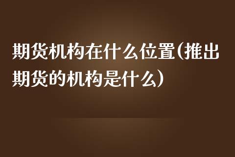 期货机构在什么位置(推出期货的机构是什么)_https://www.liuyiidc.com_理财百科_第1张