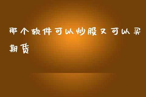 那个可以炒股又可以买期货_https://www.liuyiidc.com_理财百科_第1张