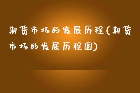 期货市场的发展历程(期货市场的发展历程图)_https://www.liuyiidc.com_国际期货_第1张