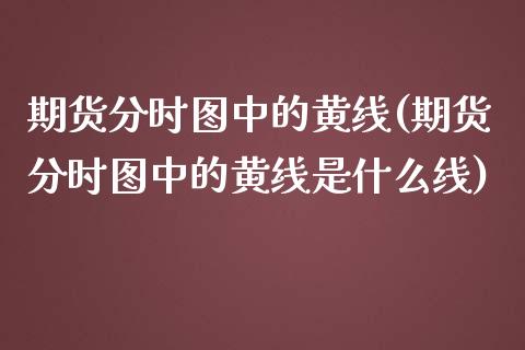 期货分时图中的黄线(期货分时图中的黄线是什么线)_https://www.liuyiidc.com_期货理财_第1张