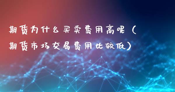 期货为什么买卖费用高呢（期货市场交易费用比较低）_https://www.liuyiidc.com_理财百科_第1张