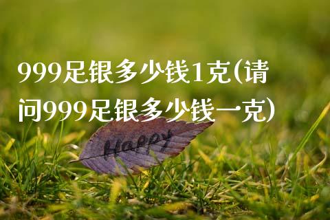 999足银多少钱1克(请问999足银多少钱一克)_https://www.liuyiidc.com_期货知识_第1张