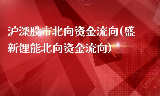 沪深股市北向资金流向(盛新锂能北向资金流向)_https://www.liuyiidc.com_期货知识_第1张