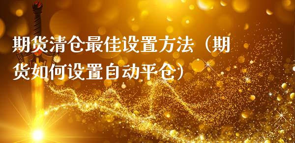 期货最佳设置方法（期货如何设置自动平仓）_https://www.liuyiidc.com_原油直播室_第1张