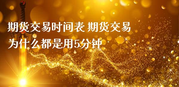 期货交易时间表 期货交易为什么都是用5分钟_https://www.liuyiidc.com_期货理财_第1张