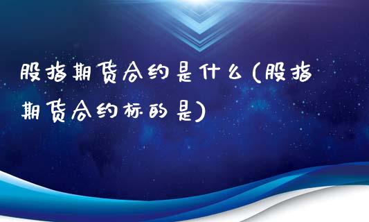 股指期货合约是什么(股指期货合约标的是)_https://www.liuyiidc.com_理财品种_第1张