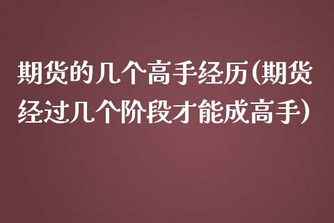 期货的几个高手经历(期货经过几个阶段才能成高手)_https://www.liuyiidc.com_期货知识_第1张