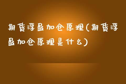 期货浮盈加仓原理(期货浮盈加仓原理是什么)_https://www.liuyiidc.com_期货品种_第1张