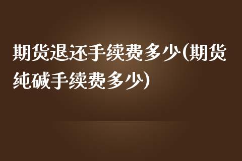 期货退还手续费多少(期货纯碱手续费多少)_https://www.liuyiidc.com_期货理财_第1张