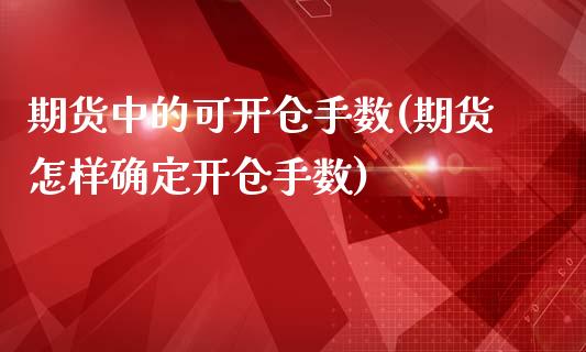 期货中的可开仓手数(期货怎样确定开仓手数)_https://www.liuyiidc.com_期货品种_第1张