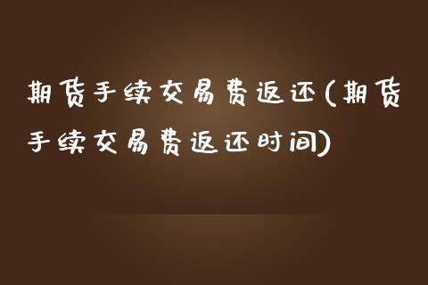 期货手续交易费返还(期货手续交易费返还时间)_https://www.liuyiidc.com_恒生指数_第1张