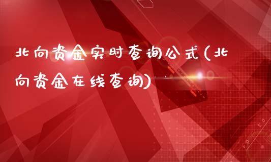 北向资金实时查询公式(北向资金查询)_https://www.liuyiidc.com_期货直播_第1张