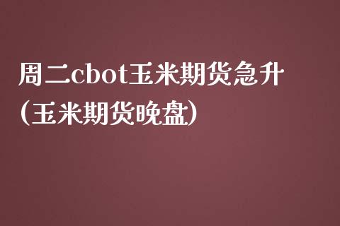 周二cbot玉米期货急升(玉米期货晚盘)_https://www.liuyiidc.com_期货软件_第1张