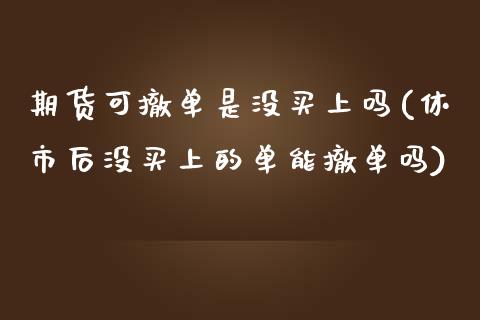 期货可撤单是没买上吗(休市后没买上的单能撤单吗)_https://www.liuyiidc.com_期货知识_第1张