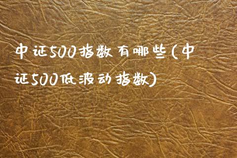 中证500指数有哪些(中证500低波动指数)_https://www.liuyiidc.com_期货品种_第1张