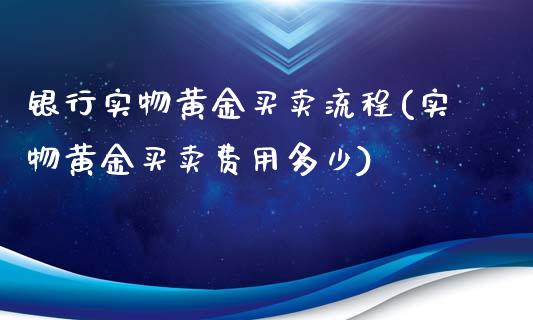 银行实物黄金买卖流程(实物黄金买卖费用多少)_https://www.liuyiidc.com_恒生指数_第1张