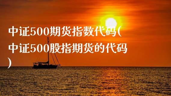 中证500期货指数代码(中证500股指期货的代码)_https://www.liuyiidc.com_财经要闻_第1张