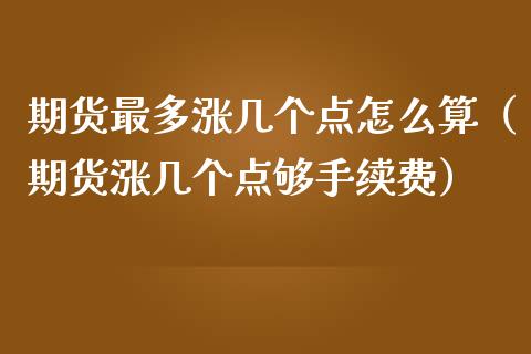 期货最多涨几个点怎么算（期货涨几个点够手续费）_https://www.liuyiidc.com_国际期货_第1张