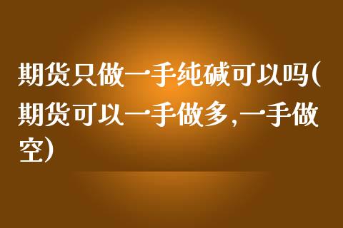 期货只做一手纯碱可以吗(期货可以一手做多,一手做空)_https://www.liuyiidc.com_基金理财_第1张