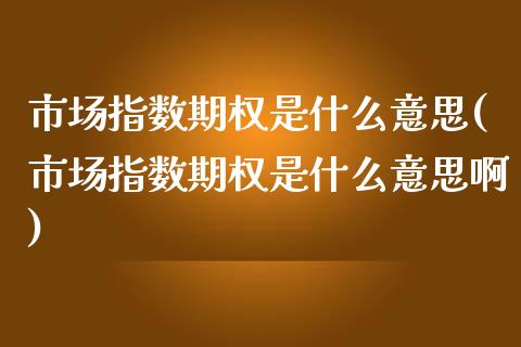 市场指数期权是什么意思(市场指数期权是什么意思啊)_https://www.liuyiidc.com_期货软件_第1张