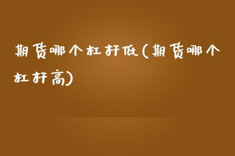 期货哪个杠杆低(期货哪个杠杆高)_https://www.liuyiidc.com_期货软件_第1张