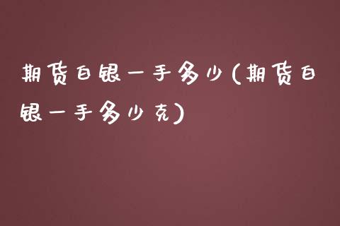 期货白银一手多少(期货白银一手多少克)_https://www.liuyiidc.com_国际期货_第1张