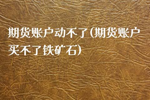 期货账户动不了(期货账户买不了铁矿石)_https://www.liuyiidc.com_基金理财_第1张