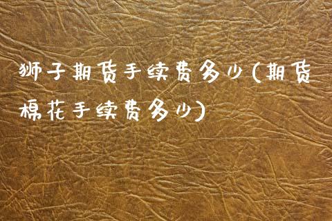 狮子期货手续费多少(期货棉花手续费多少)_https://www.liuyiidc.com_国际期货_第1张