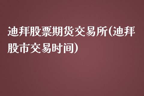 迪拜股票期货交易所(迪拜股市交易时间)_https://www.liuyiidc.com_期货知识_第1张