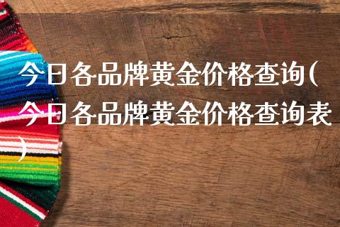 今日各品牌黄金查询(今日各品牌黄金查询表)_https://www.liuyiidc.com_国际期货_第1张