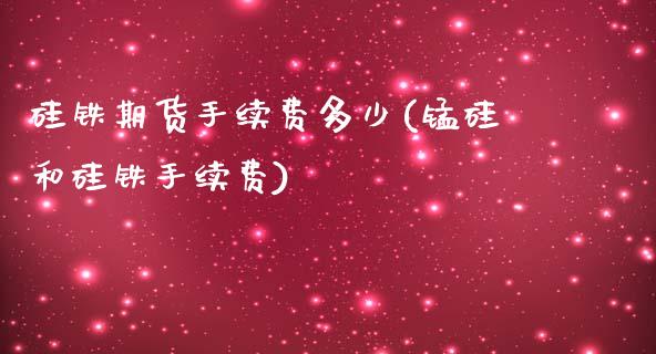 硅铁期货手续费多少(锰硅和硅铁手续费)_https://www.liuyiidc.com_期货直播_第1张