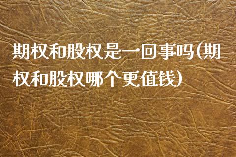 期权和股权是一回事吗(期权和股权哪个更值钱)_https://www.liuyiidc.com_国际期货_第1张