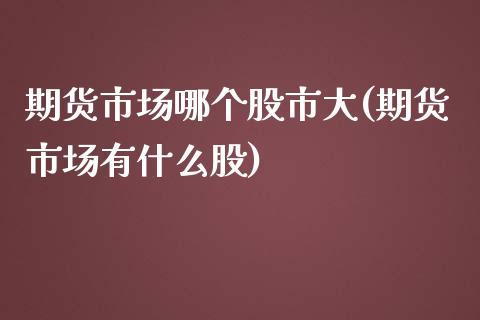 期货市场哪个股市大(期货市场有什么股)_https://www.liuyiidc.com_期货直播_第1张