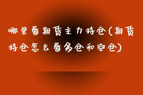 哪里看期货主力持仓(期货持仓怎么看多仓和空仓)_https://www.liuyiidc.com_期货知识_第1张