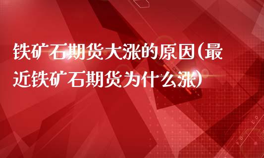 铁矿石期货大涨的原因(最近铁矿石期货为什么涨)_https://www.liuyiidc.com_期货品种_第1张