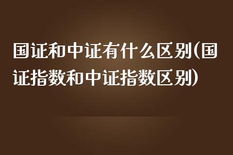 国证和中证有什么区别(国证指数和中证指数区别)_https://www.liuyiidc.com_理财品种_第1张