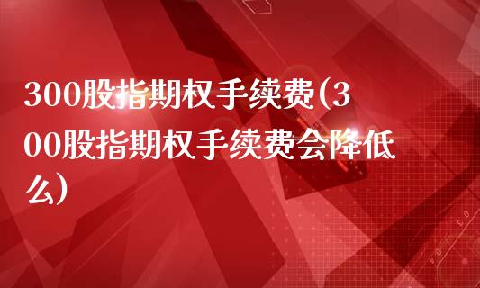 300股指期权手续费(300股指期权手续费会降低么)_https://www.liuyiidc.com_期货知识_第1张