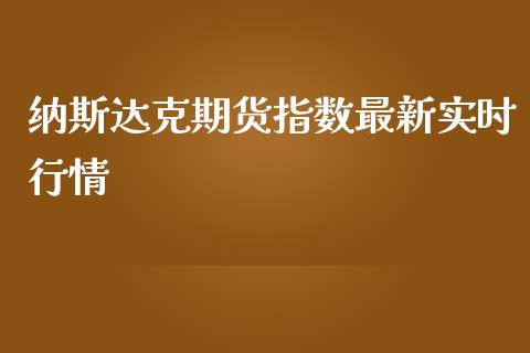 纳斯达克期货指数最新实时行情_https://www.liuyiidc.com_财经要闻_第1张