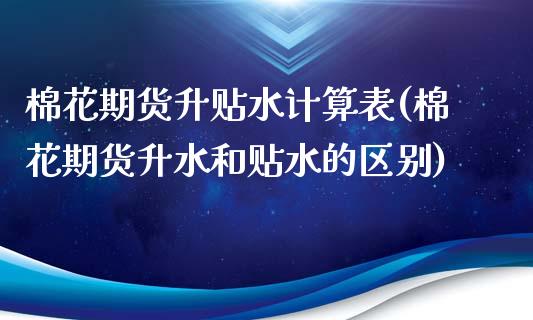 棉花期货升贴水计算表(棉花期货升水和贴水的区别)_https://www.liuyiidc.com_期货知识_第1张