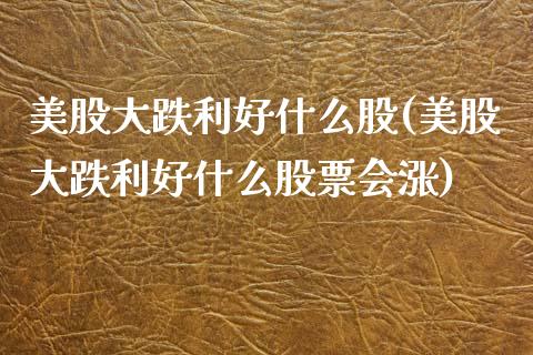 美股大跌利好什么股(美股大跌利好什么股票会涨)_https://www.liuyiidc.com_股票理财_第1张