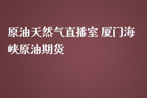 原油天然气直播室 厦门海峡原油期货_https://www.liuyiidc.com_原油直播室_第1张